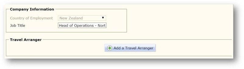 Select Add A Travel Arranger - AeTM